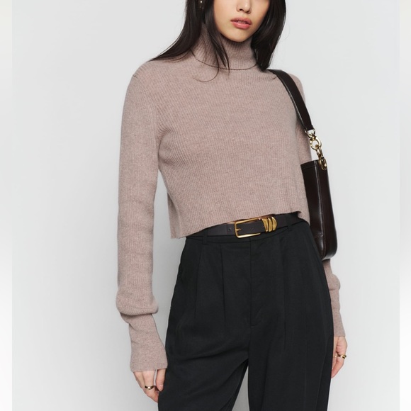 Reformation Sweaters - Reformation Luisa cropped cashmere turtleneck sweater